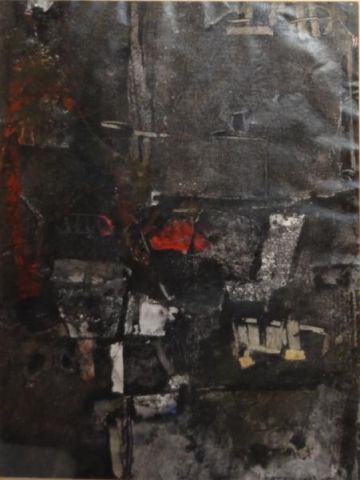 Appraisal: SPYROPOULOS Yiannis Oil on Paper AbstractComposition Signed lower right in