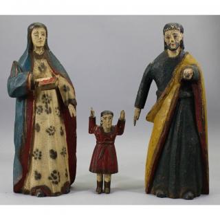 Appraisal: Carved Wooden Figures Carved figures of a man woman and