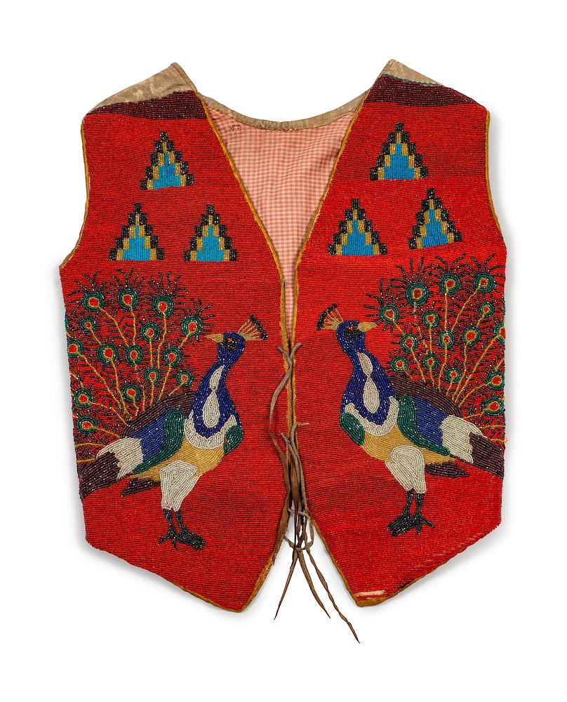 Appraisal: Plateau Beaded Hide Pictorial Vest length x chest inches Plateau