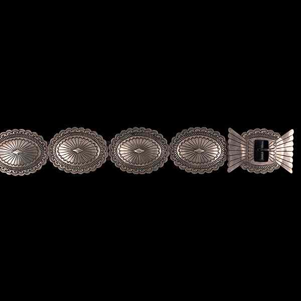 Appraisal: Navajo Silver Concha Belt Collected by Virginia Doneghy - with