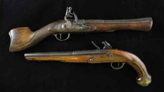 Appraisal: A th century Turkish market flintlock blunderbuss with inch barrel