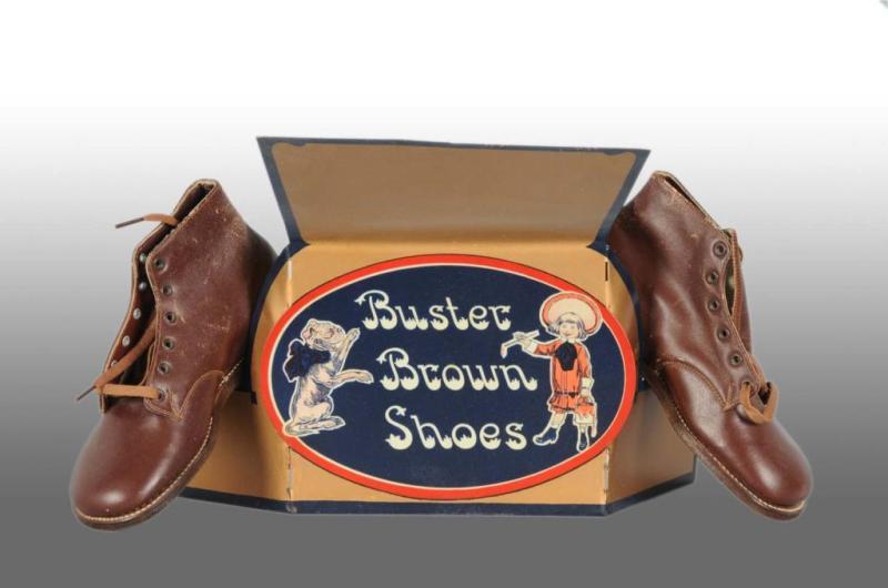 Appraisal: Tin Buster Brown Shoes Display Sign Description to s Rarely