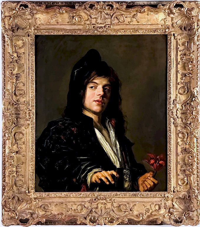 Appraisal: C Man with a Tulip Oil Painting after Frans Hals