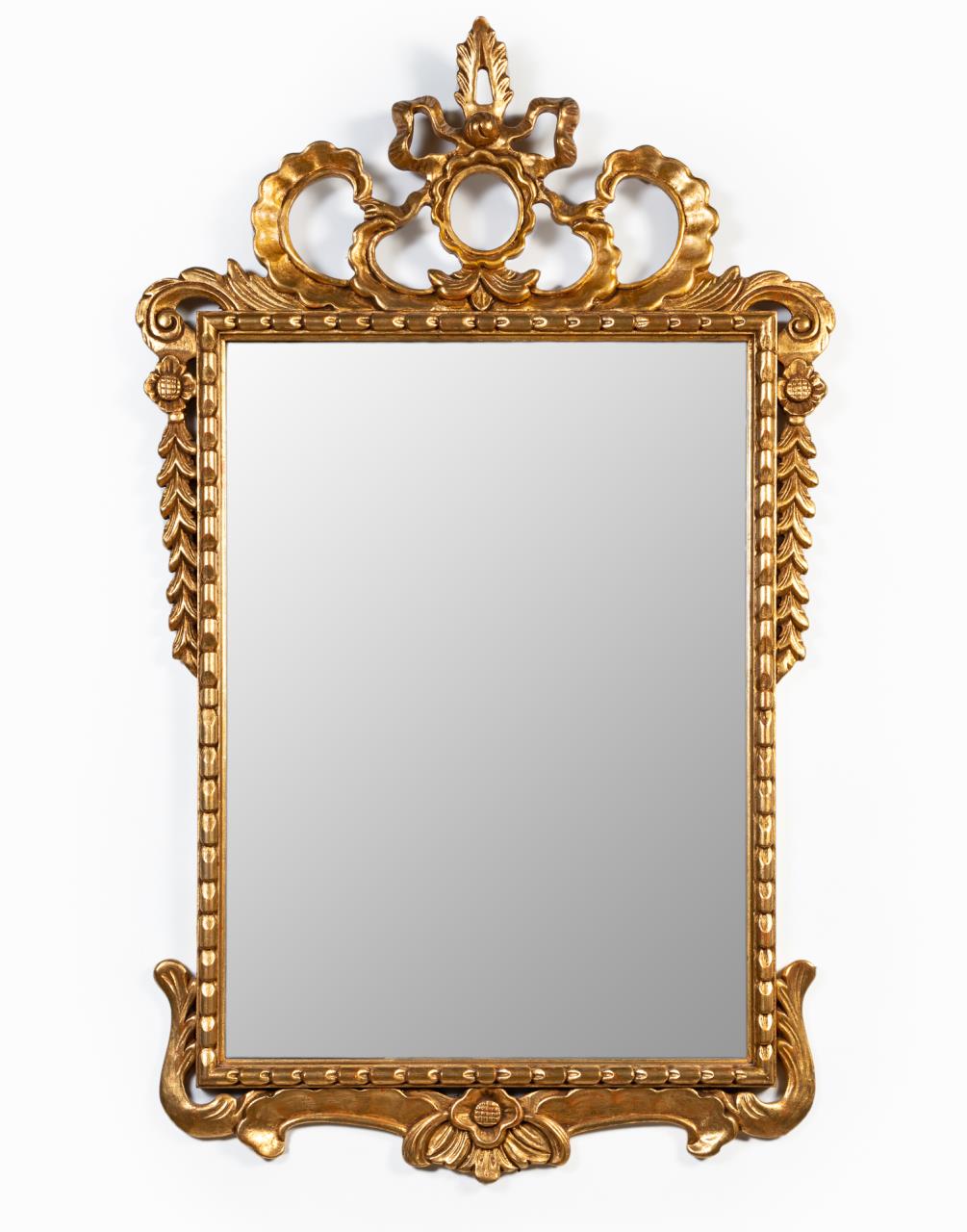 Appraisal: DECORATIVE CRAFTS BAROQUE-STYLE GILTWOOD MIRROR Decorative Crafts Inc American -