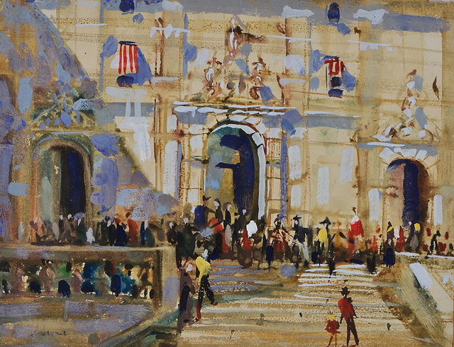 Appraisal: JAMES LE JEUNE - 'Pitti Palace - Florence' signed inscribed