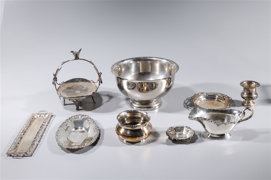 Appraisal: Group of ten American and English silver plate items including