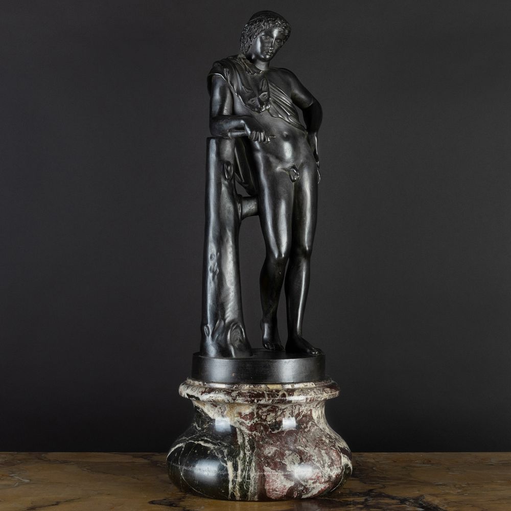 Appraisal: Italian Patinated Metal Model of a Youthful Man on a