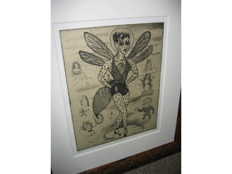 Appraisal: TONY FITZPATRICK AMERICAN B FLY GIRL A P etching and