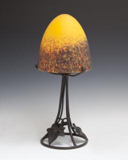 Appraisal: French Wrought Iron Table Lamp early th c wit French