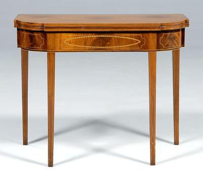 Appraisal: American Federal inlaid games table mahogany with fold-over top with