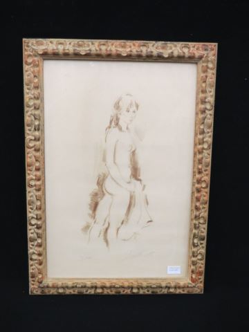 Appraisal: Jan De Ruth lithograph nude woman of well listed artist