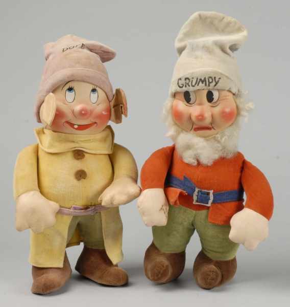 Appraisal: Lot of Cloth Dwarfs Description Both from Walt Disney's Snow