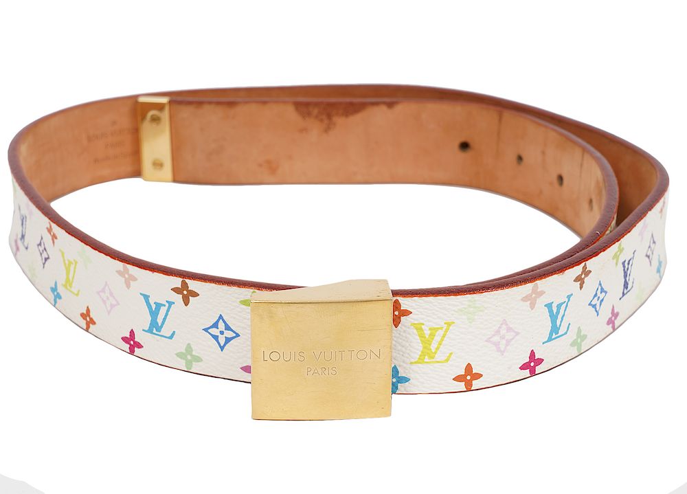 Appraisal: Louis Vuitton Multi Color Belt Louis Vuitton Multi Color Belt