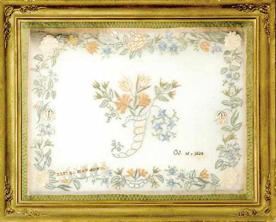 Appraisal: American silk embroidery by Eliza B Hammond of Maryland dated