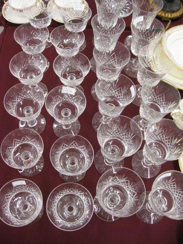 Appraisal: pc Cut Crystal Stemware Service goblets wines and champagnes all