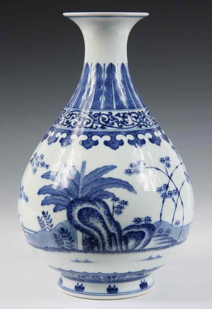 Appraisal: CHINESE PORCELAIN VASE - Porcelain Bottle Vase with blue and