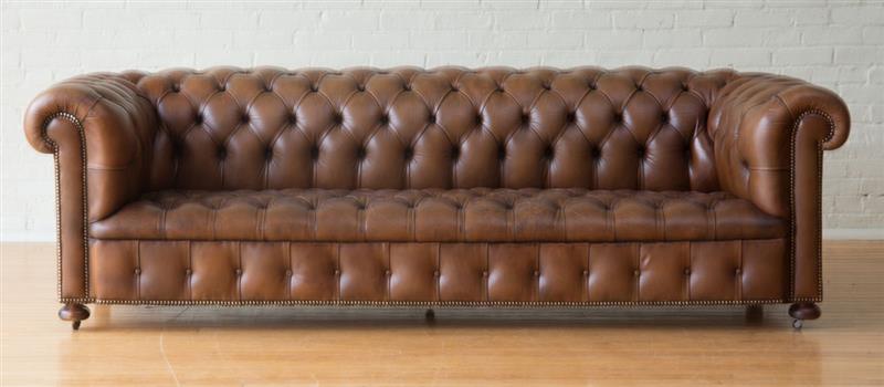 Appraisal: CHESTERFIELD TUFTED LEATHER SOFA OF RECENT MANUFACTURE x x in