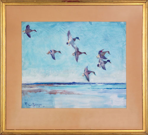 Appraisal: Frank Weston Benson American - watercolor of six ducks landing