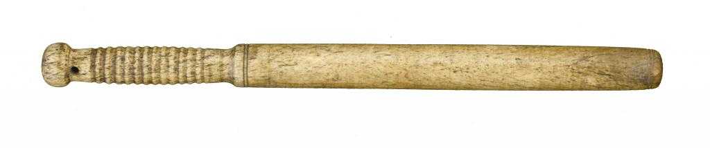 Appraisal: SCRIMSHAW A WHALEBONE TRUNCHEON the head with two narrow turned