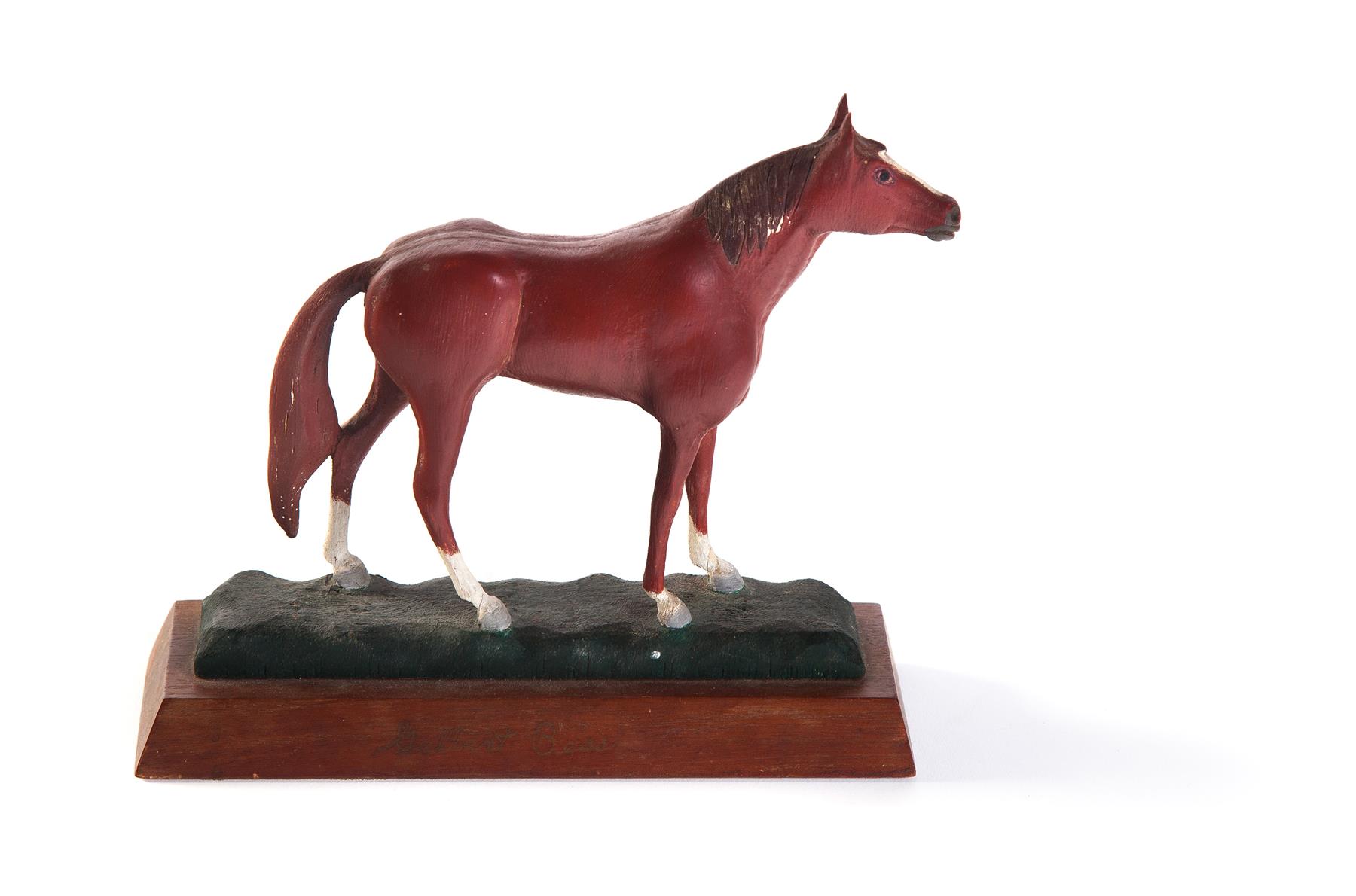 Appraisal: HORSE CARVING GALLANT BESS Early th century Mahogany base softwood