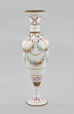 Appraisal: An Enameled Porcelain Vase with Ormolu Mountings A footed vase