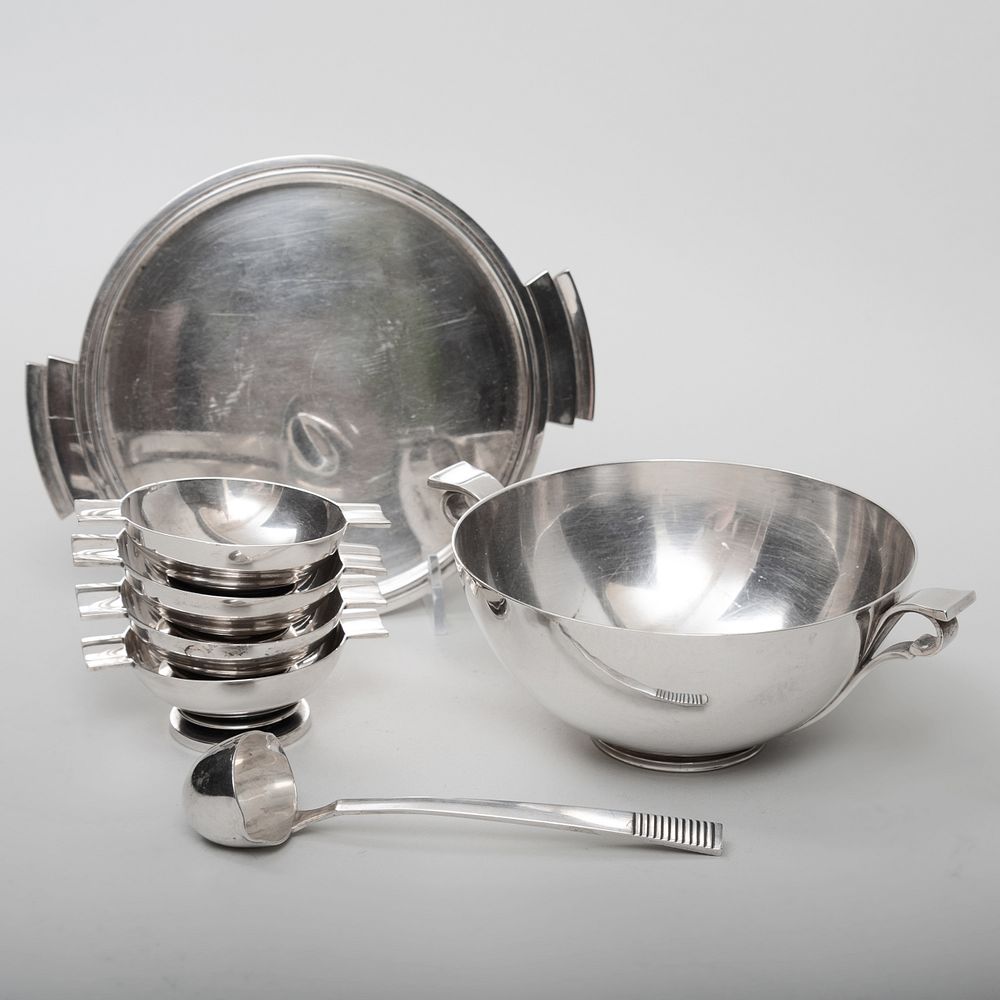 Appraisal: Group of Georg Jensen Silver Condiment Wares Each marked '