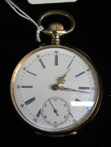 Appraisal: A FRENCH SOLID K GOLD GENTLEMAN'S POCKET WATCH by Chaton