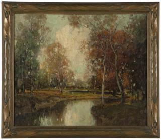 Appraisal: George Thompson Pritchard Stream through a fall landscape signed lower