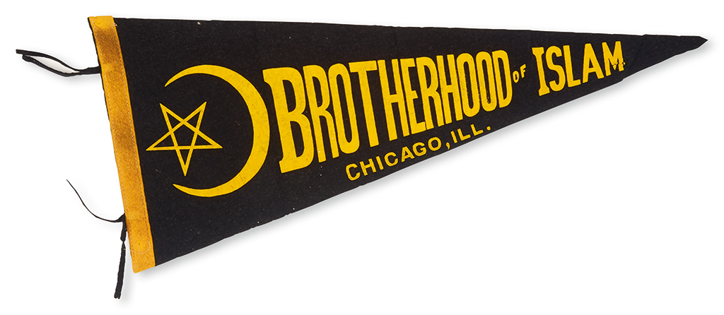 Appraisal: ISLAM Brotherhood of Islam Chicago Ill Black felt banner lettered