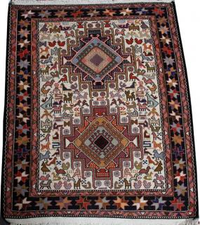 Appraisal: TURKISH HANDWOVEN WOOL RUG TURKISH HANDWOVEN WOOL RUG ' X