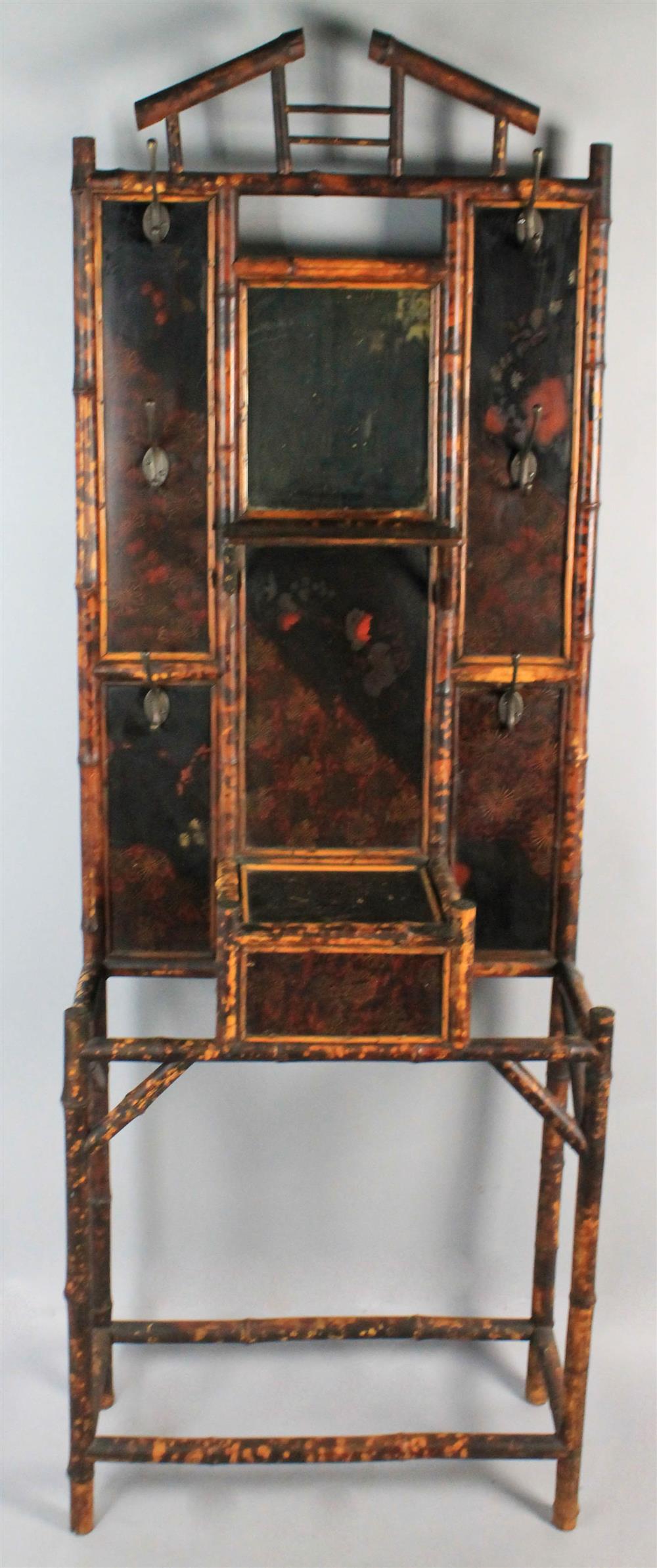 Appraisal: AESTHETIC MOVEMENT CHINOISERIE BAMBOO HALL TREE late th early th