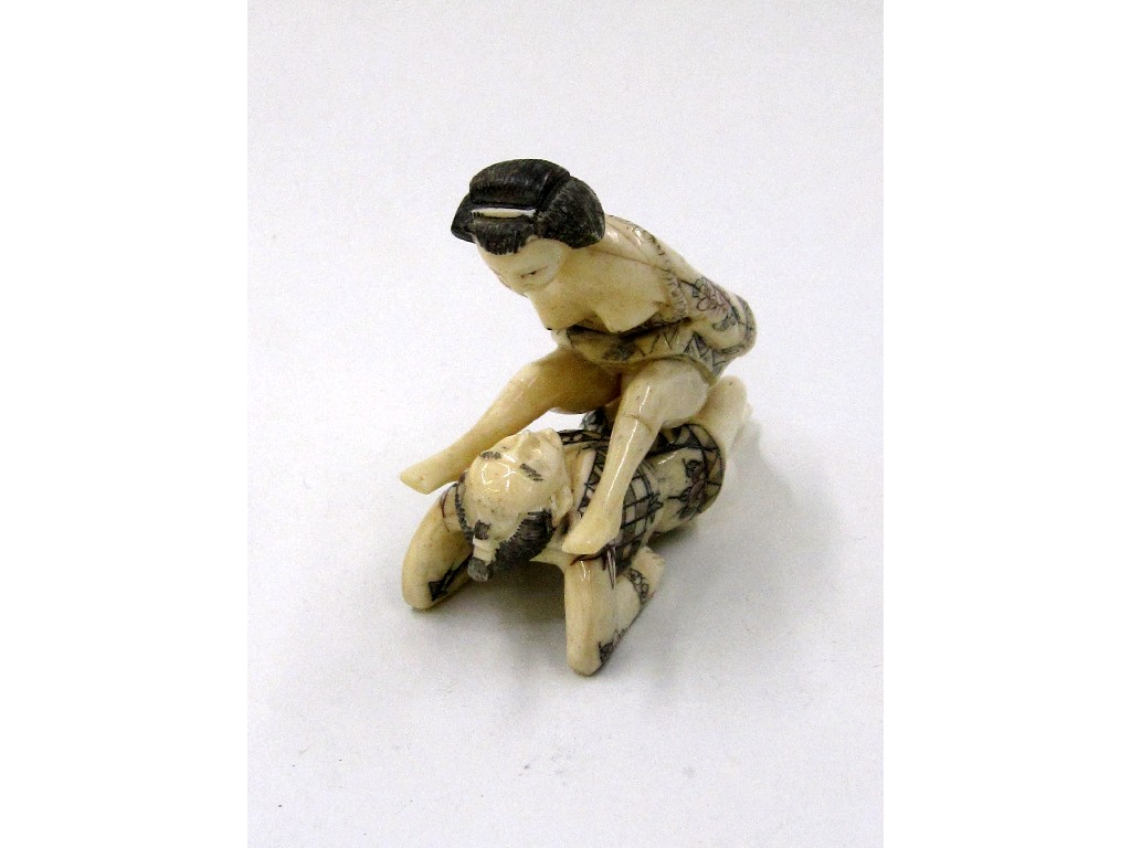 Appraisal: Erotic Netsuke in two parts