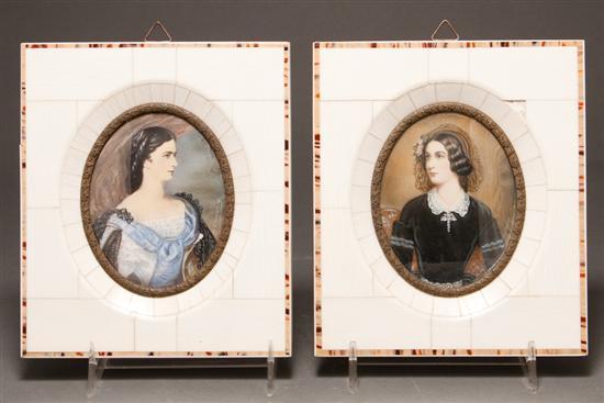 Appraisal: Continental School th century Two portrait miniatures of Lola Montel