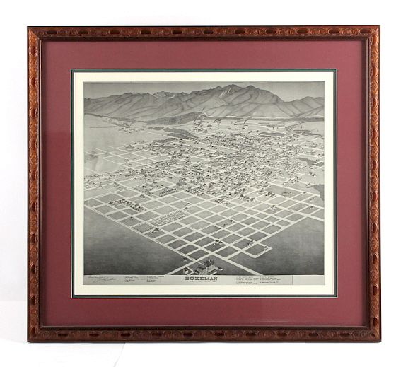 Appraisal: Bozeman Montana Bird's Eye View Framed Print This is a