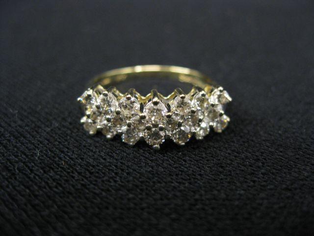 Appraisal: Diamond Band three row carat total k yellow gold with