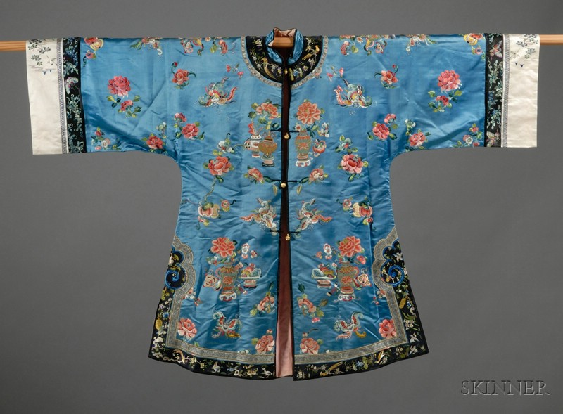 Appraisal: Formal Robe China th century embroidered scenes of the Hundred