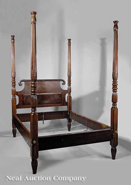 Appraisal: An American Classical Mahogany Four Post Bedstead early th c