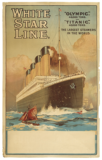 Appraisal: MONTAGUE BIRREL BLACK - WHITE STAR LINE OLYMPIC TITANIC Circa