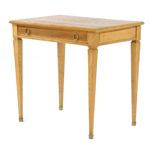 Appraisal: FRENCH Oak writing desk with brass pulls x x