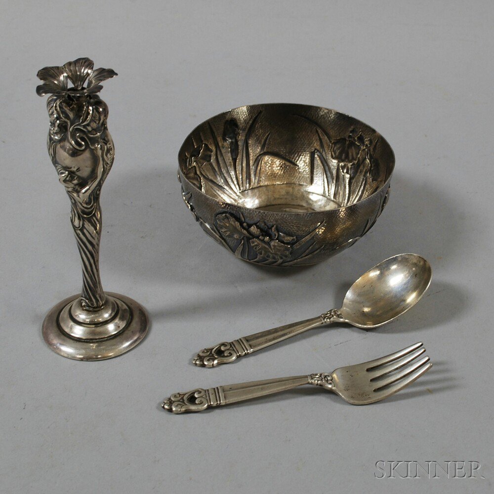 Appraisal: Small Group of Sterling Silver Objects an International Royal Danish