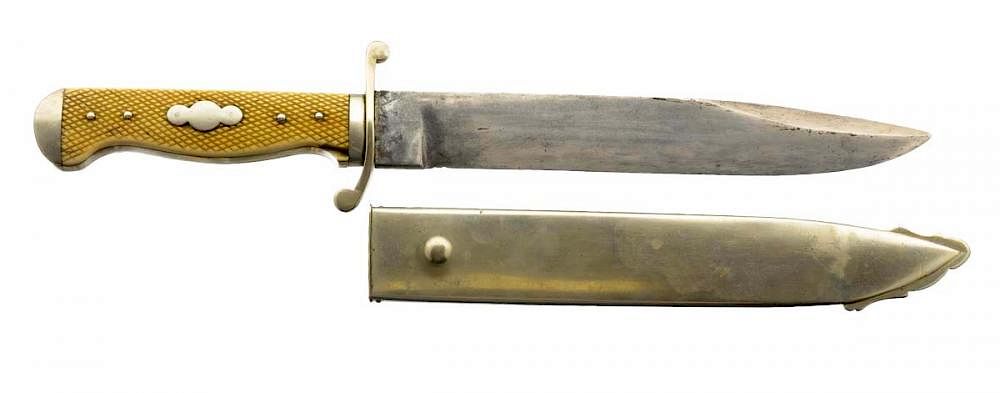 Appraisal: Fine Philadelphia Bowie Knife Signed by H Schively Circa Small