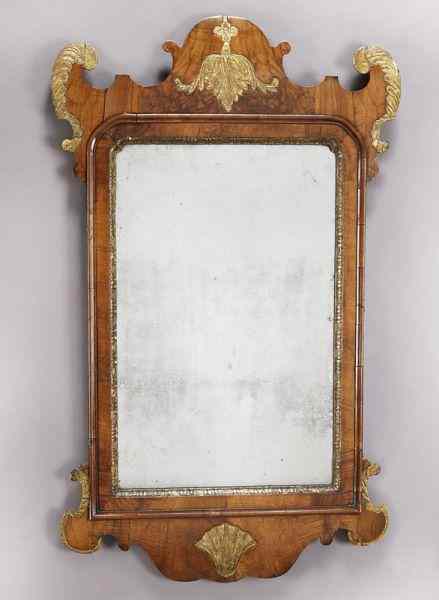 Appraisal: Georgian parcel gilt walnut framed wall mirror ''H x ''W