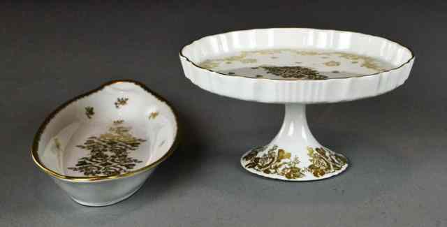 Appraisal: Pcs French Porcelain Including Cake StandTo include hand painted cake