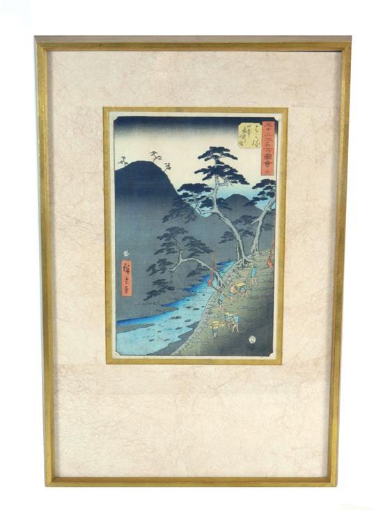 Appraisal: ASIAN Ando Hiroshige Japanese - color woodblock print landscape with