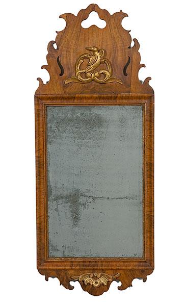 Appraisal: QUEEN ANNE-STYLE WALNUT AND PARCEL GILT MIRROR English or Continental