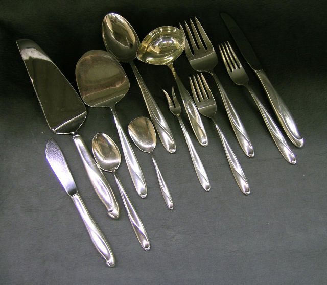 Appraisal: Reed amp Barton Silver Sculpture Sterling Flatware Includes Twelve Dinner