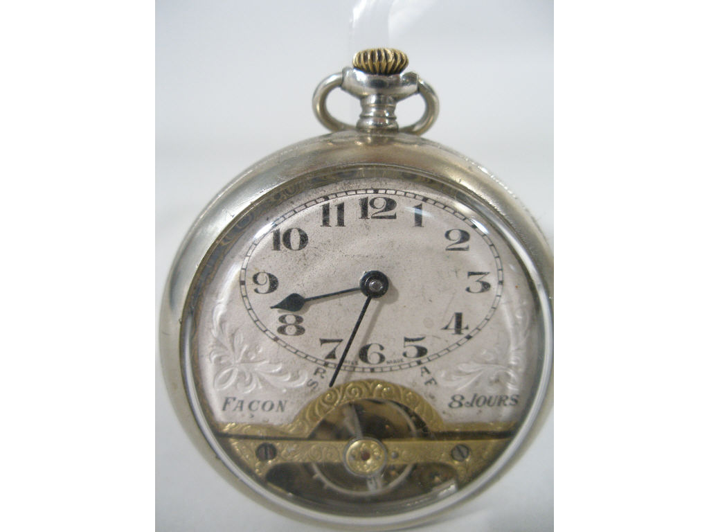 Appraisal: Antique Swiss Facon Pocket Watch early th c diameter chrome