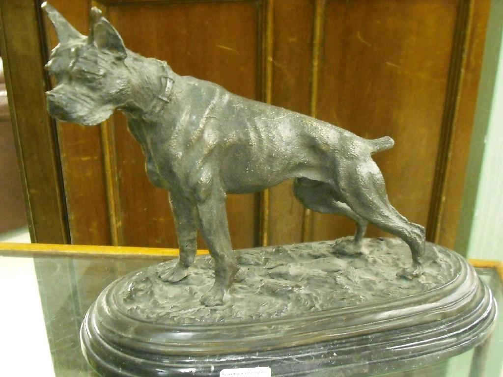 Appraisal: After Mene - bronze model of a boxer dog high