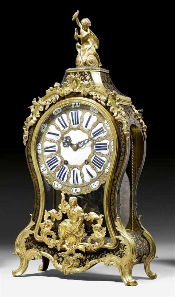 Appraisal: BOULLE CLOCK Louis XV the movement signed J J TELLER