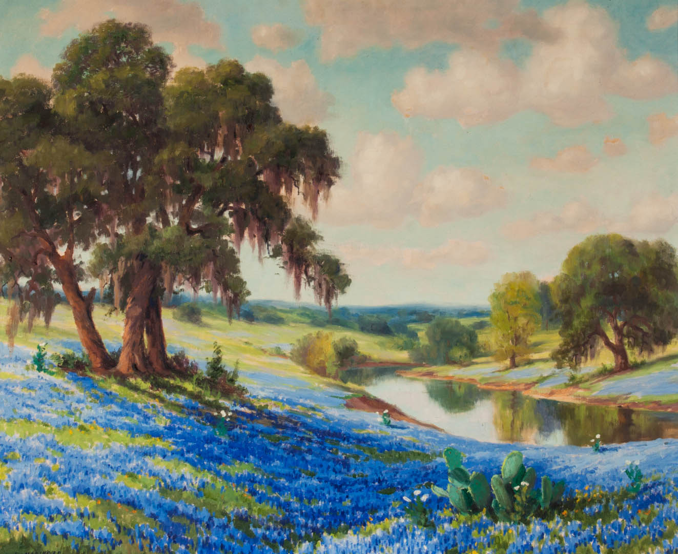 Appraisal: Dolly Nabinger Springtime in Texas oil canvas Dolly S Nabinger